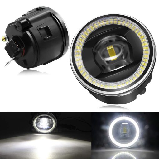 Luz de Niebla 2en1 con Ojo de angel, Lampara LED Mejorada con Anillo Halo DRL para Nissan 2011-2013 Rogue, 2007-2011 Versa, 2009-2014 Murano Z51, 2011-2014 Juke, 2009-2014 Cube Z12, 2010-2013 Infiniti G37