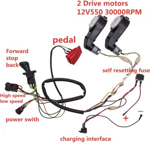 Accesorios para Coche Electrico para Ninos para Armar, Cables y Caja de Cambios, Coche de Juguete Hecho por uno Mismo para Ninos Coche con Bateria - Imagen 2