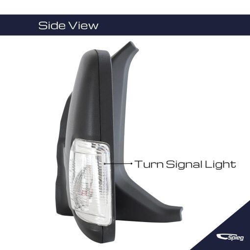Espejo del lado del conductor Spieg FO1320552 para Ford Transit 150 Cargo Van 2015-2019 | Espejo lateral izquierdo con ajuste de potencia, calefaccion, luz de giro, plegado manual, brazo corto | Negro texturizado 6 Pines - Imagen 4