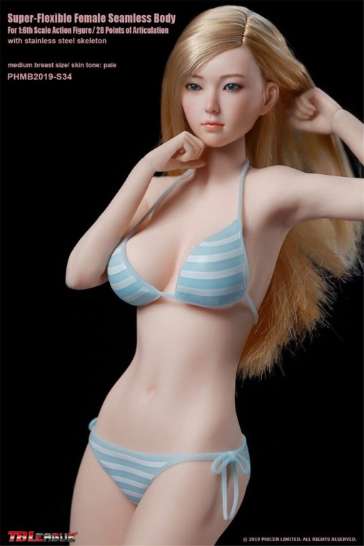 Figura de accion sin costuras HiPlay TBLeague Tipo de cuerpo de nina joven y Busto mediano 1:6 Escala S34 (Palido, con Cabeza) - Imagen 3