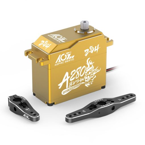 AGFRC 128KG Servo-Motor de Alto Torque 1/5 Escala - 16.8V Impermeable Metal Gear Brushless Servo para Autos RC 1/5, angulo de Control 180? (A280BVSW 2024 Especial (3S y 4S))