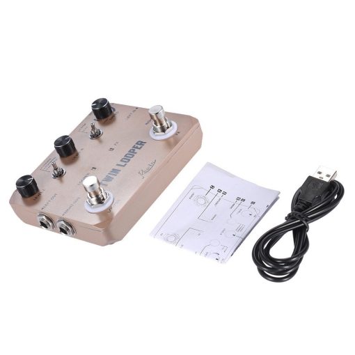 Estacion de Loop Twin Rowin Pedal de Efecto de Guitarra Electrica para Guitarristas Dorado - Imagen 7
