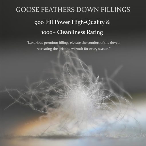 Colcha de plumas de ganso hungaro para gemelos, todas las estaciones, relleno de edredon de plumas de ganso de 900 fill power, 100% algodon egipcio saten, ultra suave y mullida, 35 oz de calidez media (68X90, blanco) - Imagen 6