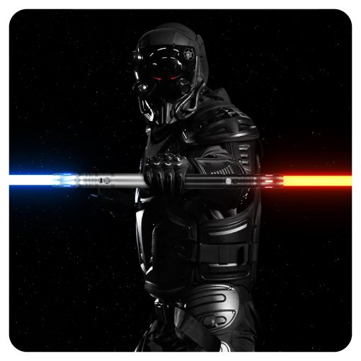 Sable de luz personalizado para adultos, Duelale Ligero con Oscilacion Suave LED Recargable, 9 Sonidos, Cambio Infinito de Color RGB, Soporte para Duelale Pesado - Negro - Imagen 7