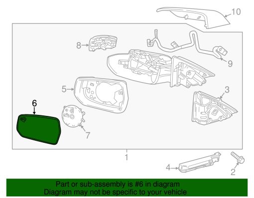 Espejo de Repuesto del Lado del Pasajero con Placa de Soporte de Plastico con Descongelamiento Calefactable Compatible con Chevrolet Malibu 2016-2022 - Imagen 5