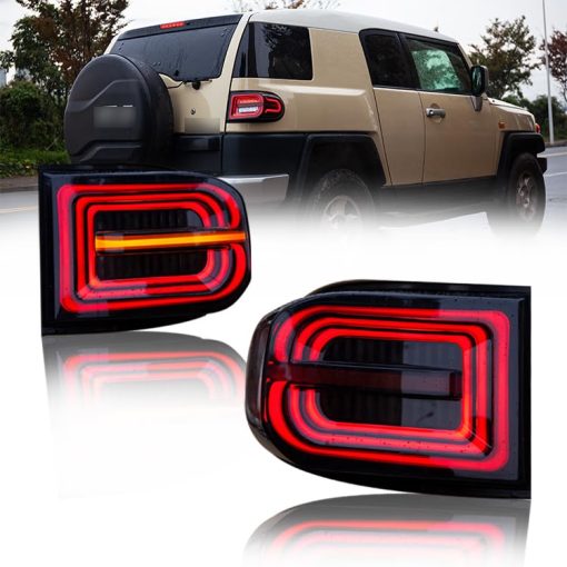 ASVEGEN Ensamblaje de Luz Trasera LED para Toyota FJ Cruiser 2007-2015, con Senales de Giro Secuenciales y Animacion de Encendido