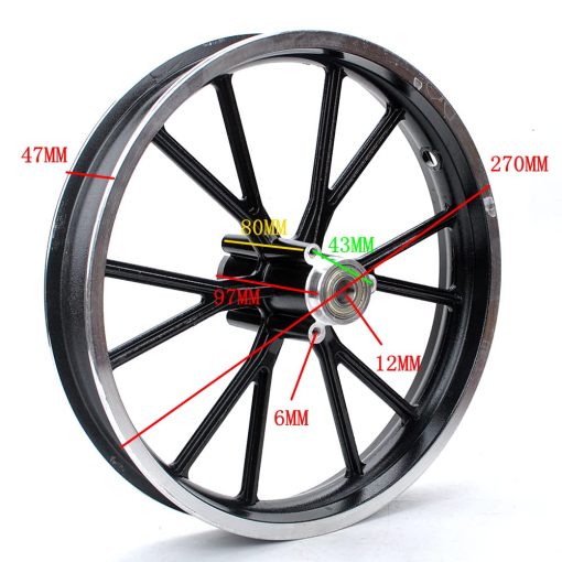 Rim tube tire llanta trasera negra para rueda 2.50-10 + cubo para motocicleta de tierra de 49-50cc Dirt Bike Gas Dirt Bike Pit Bikes Youth Dirt Pitbike Mini piezas de motocicleta - Imagen 2