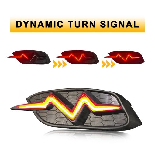 ATDK GROUP Luz Trasera LED Para Paragolpes Trasero de Honda Civic LX EX Touring Sedan 2016 2017 2018 2019 2020 2021 Luces de Freno y Niebla con Senal de Giro Dinamica Secuencial (Lente Negra) - Imagen 4