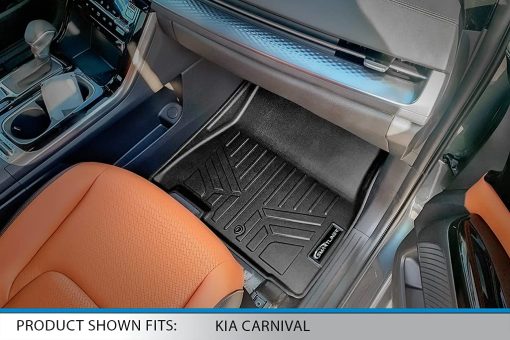 Conjunto de tapetes de piso a medida para la primera fila SMARTLINER All Weather Compatible con Kia Carnival 2022-2023 (Se adapta a todos los modelos) - Imagen 3