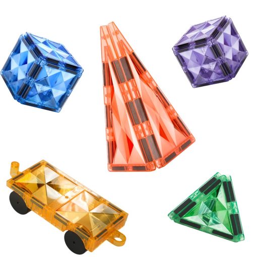 tutuebobe 100Pcs Magnetic Tiles - Bloques de Construccion Magneticos de Diamante - Set de Construccion STEM para Ninos - Imagen 4