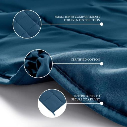 Manta Ponderada CYMULA para Adultos (20 libras 88"x104" Tamano King) - Mantas Pesadas Transpirables de Enfriamiento para Verano Invierno - Manta de Confort Ultra Microfibra Suave con Perlas de Vidrio - Regalos para Hombres/Mujeres - Imagen 4