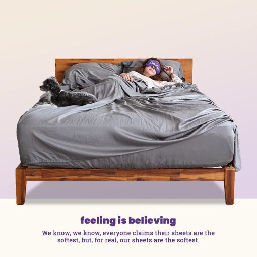 Juego de sabanas 100% Lyocell de Eucalipto de Sheets & Giggles - Todas las estaciones, Hechas de forma responsable, Naturalmente refrigerantes, Super suaves, Que absorben la humedad, Equilibrio de temperatura, Vegano - Cal King, Gris - Imagen 2