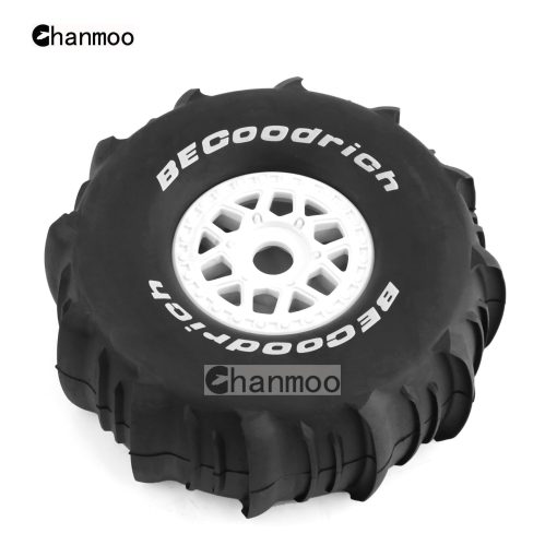Llantas y ruedas para camion corto de carreras RC 1/7 1/8 con neumaticos de nieve y desierto Rims 17mm Hex Buggy de arena para camion RC todoterreno a escala 1:7 o 1:8 TRAXXAS UDR 85086-4 ARRMA YK4072 DF7 4Pcs (Blanco) - Imagen 5
