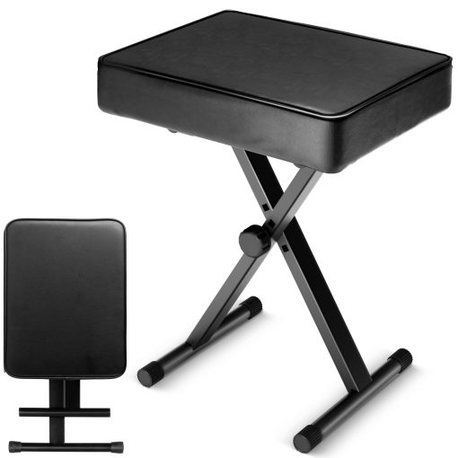 Banqueta para Teclado CAHAYA X-Style Cojin Acolchado de 3.5in Banco de Piano Altura Ajustable Silla de Teclado Asiento para Teclados Digitales Electronicos Pianos CY0296