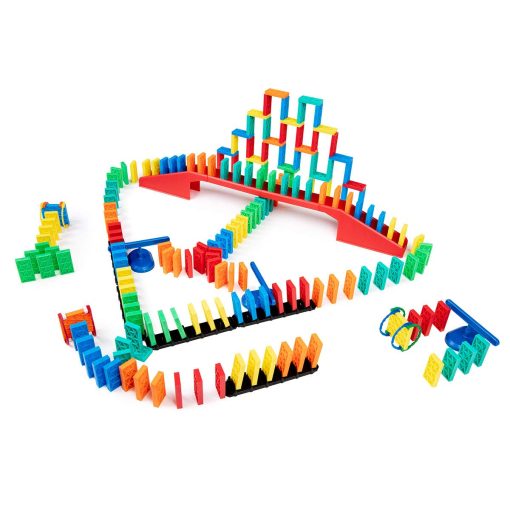 Kit de Dominos Cineticos a Granel | Juego de Dominos, Juguetes STEM STEAM Pequenos, Juegos Familiares para Ninos, Juguetes y Juegos para Ninos, Construccion, Derribo, Sets de Reaccion en Cadena (204 piezas) - Imagen 5