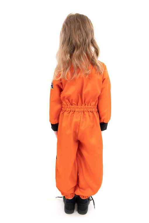 Disfraz de Astronauta Naranja Little Adventures - Disfraz de Juego y Fiesta Lavable a Maquina para Ninos (MEDIANO 3-5 AnOS) - Imagen 8
