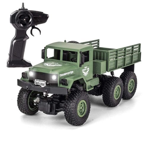 Camion Militar RC XINGRUI con 50 Minutos de Juego, Coche de Control Remoto JJRC Q69 Todoterreno 2.4Ghz 4WD 1:18 Escala Vehiculo de Juguete para Ninos Regalo de Nino