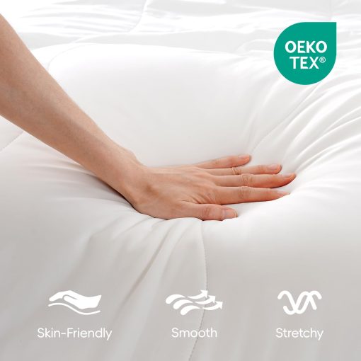 Edredon de refrigeracion EASELAND Lyocell tamaño King, Manta de refrigeracion para dormidores calurosos, Colcha de doble cara para todas las estaciones, Tela elastica Q-Max>0.45, Manta de hielo transpirable, Suave y ligera, Blanca (90"?108") - Imagen 3