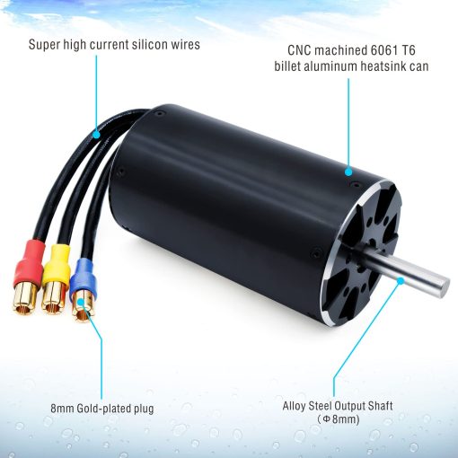 Motor Brushless para Barcos RC, Surpass Hobby 56102 1050KV Motor Brushless con Diseño de Refrigeracion para Barcos RC (1050kv) - Imagen 4