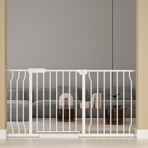 HOOEN Barreras de Seguridad Extra Anchas 48-53 Pulgadas para Bebes Puerta de Nino o Perros Mascota Pasarela Puerta de Presion Montada para Puertas Escaleras Sala de Estar