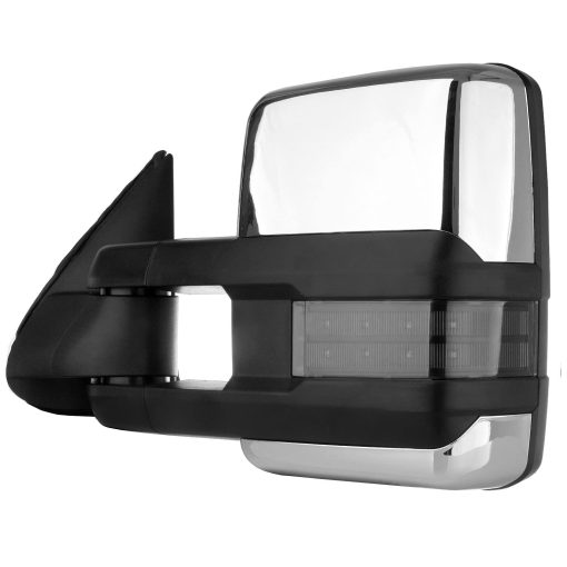Espejos de remolque ECCPP Par de espejos cromados compatibles con 2003-06 para Chevy Silverado Suburban para GMC Sierra 1500 2500 3500 Tahoe Espejos de remolque # Potencia calefactados Señal de giro Luz de intermitente telescopica Plegado manual - Imagen 9
