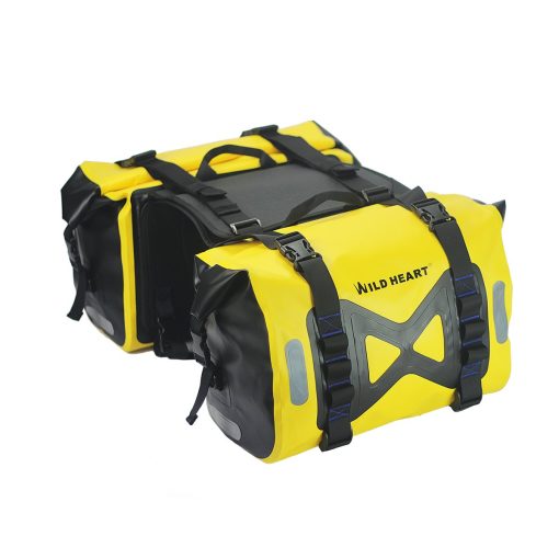 Bolsa Impermeable WILD HEART para Motocicleta, Alforja de 50L, Bolsa de Tanque, Bolsa Lateral para Motor (Amarillo)