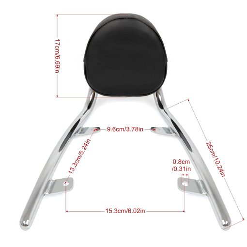 Worldmotop Respaldo desmontable Sissy Bar compatible con Honda Fury VT1300CX 2010-2019 Parrilla portaequipajes Respaldo para pasajeros ((Para VT1300CX-B)) - Imagen 7