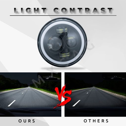 Conjunto de 2 faros redondos de 7 pulgadas blanco DRL ambar Halo Ojo de angel Senal de Giro Alto/Bajo Compatible con Jeep Wrangler Dodge Chevy Chevrolet GMC y otros modelos - Imagen 2