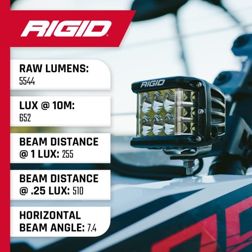 RIGID INDUSTRIES - D SS PRO Luz Puntual, Carcasa Negra, Luces LED para Todo Terreno de Lado, Vida Util de 50,000 Horas, Revestimiento Resistente a los Rayos UV, Facil de Instalar, Accesorios para Todo Terreno (Par, Negro, 262213) - Imagen 6