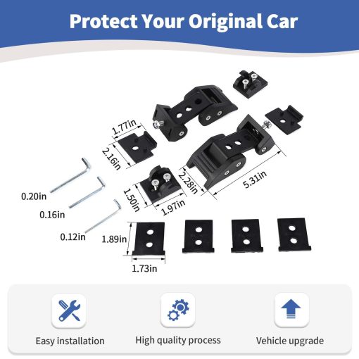 Kit de cerradura de capo RT-TCZ para Jeep Wrangler TJ, Pestillos de aluminio para capo para Jeep Wrangler TJ 1997-2006 Accesorios exteriores Negros 2pcs - Imagen 6