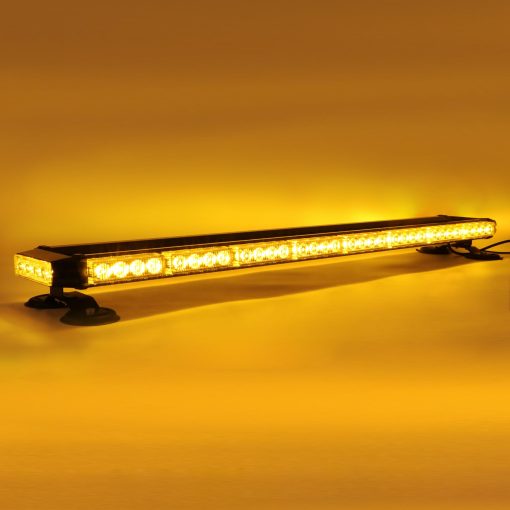 Barra de luz intermitente de advertencia de emergencia ambar amarillo de 38" CUMART para techo con base magnetica para camioneta de trabajo de remolque de nieve con doble lado luces estroboscopicas de trafico asesor con base magnetica (ambar/ambar) - Imagen 4