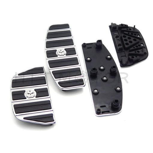 HONGK- Juego de reposapies para conductor y pasajero de motocicleta con diseno de craneo zombie cromado - Forma D Tradicional Compatible con TOURING FLHT FLT FLTR FLHR FLHS SOFTAIL FLSTC FLSTN FLSTF FLSTS [B01ETS4FPE] - Imagen 5