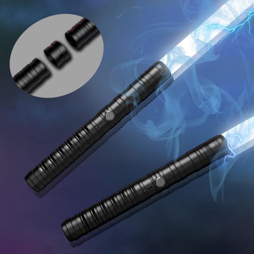 Sables de Luz con Empunadura de Metal, Duelo RGB de 16 Colores, Sonido FX, Doble Hoja, Espada Recargable para Adultos y Ninos, Regalo de Cumpleanos, Accion de Gracias, Navidad, Juguetes Halloween, Cosplay - Imagen 7
