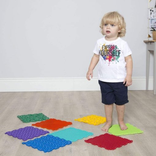 Conjunto de Modulos de Tapete Sensorial de Juegos de Masaje para Ninos - Tapetes de Piso Sensoriales de Masaje Ortopedico para Ninos Autistas - Imagen 5