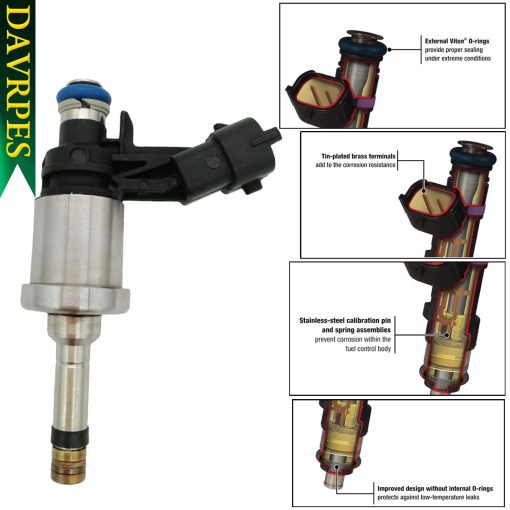 Conjunto de 6 inyectores de combustible 6 orificios DAVRPES FJ994 12638530 para 09-11 Buick Enclave 10-11 Lacrosse 2010 Allure 08-11 Cadillac CTS STS 09-11 Traverse Holden 3.6L 12669384 217-3445 2173445 - Imagen 4