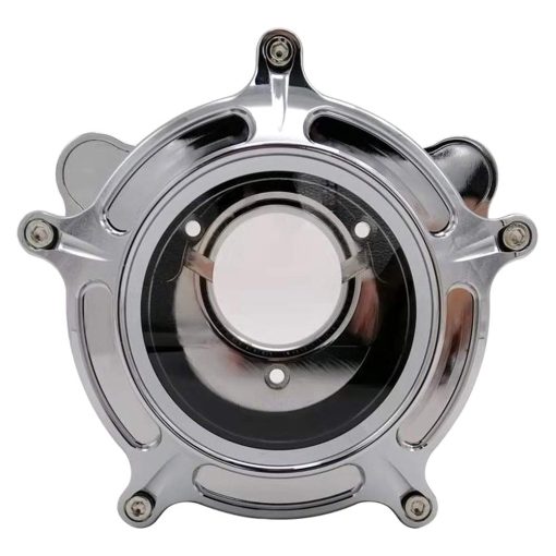 Filtro de aire cromado transparente de kit limpiador con turbina de moto para admision CNC para Harley Touring Street Glide 2008 - 2016 Softail 2016 - 2017 - Adaptacion - C (Gris) - Imagen 2