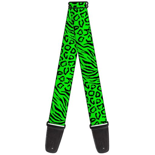 Correa para guitarra Buckle-Down Cheebra Verde Negro 2 pulgadas de ancho (Modelo: GS-W32931)