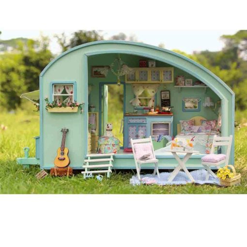 MAGQOO Casa de Munecas de Madera con Muebles Kit de Casa de Munecas DIY Kit de Casita con Control de Voz y Movimiento Musical Escala 1:18 Idea Creativa (Viaje en el Tiempo) - Imagen 2