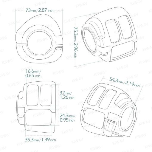 Cubierta de interruptor negro KiWAV compatible con Harley-Davidson '12-later Dyna Softail '14-later XL OEM#71826-11 - Imagen 4