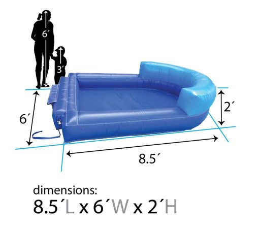 Pogo Bounce House Wet or Dry Blue Pool Attachment for Crossover Combo Units | 8' x 6' | Compatible with Pogo Crossover Inflatables | Use with Water or Plastic Ball Pit Balls - Imagen 2