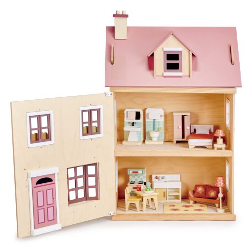 Casa de munecas Foxtail Villa de Tender Leaf Toys - Hermosa casa de munecas de madera de tamano mediano con muebles de inicio - Juego en miniatura - Fomenta el juego de roles y la invencion de historias en ninos y ninas - Edad 3+ - Imagen 3