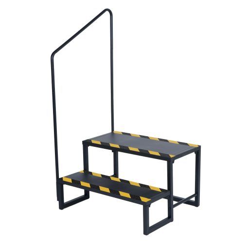 Escaleras de 2 Peldanos para RV Actualizadas Escaleras para Casas Moviles con Dos Pasamanos Escalera de Acero para Exteriores Soporte de Escalera Economica para RVs y Caravanas de Viaje Motorhome, Caravana