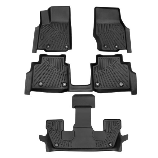 Tapetes para piso compatibles para Jeep Grand Cherokee L 6 Asientos 2021-2024 Accesorios 3ra Fila Todos Tiempo TPE Tapetes de Coche 3D Ajuste Personalizado Liners para Pisos Todo Clima