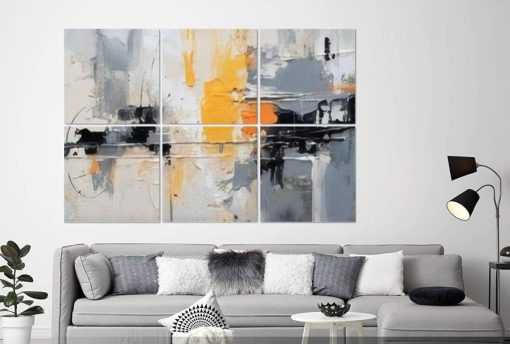6 Pack Paneles Acusticos de Arte Abstracto Realismo Amplias Pinceladas Pintura al oleo Textura Paneles acusticos Decorativos, 48"x72" Paneles Absorbentes de Sonido Decorativos, Tratamiento Acustico para Hogar, Oficina - Imagen 3