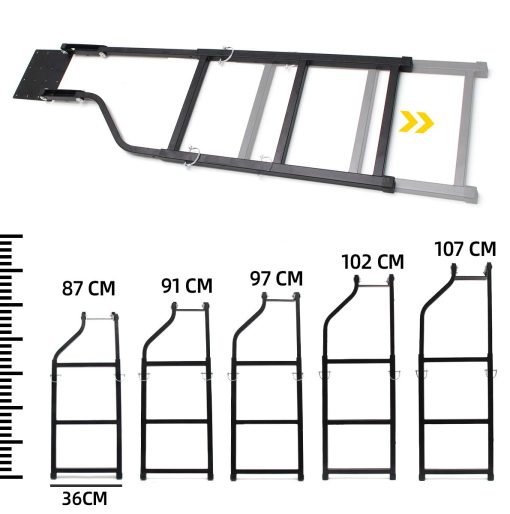 Escalera de cola para camioneta accesorios universales de extension de escalera con tornillos hexagonales autorroscantes de acero inoxidable KMFCDAE - Imagen 2