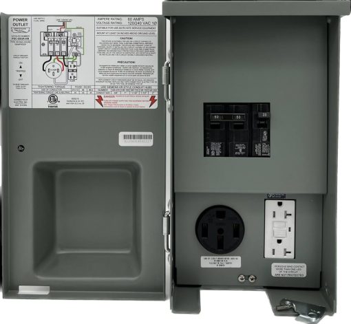 Panel Electrico para RV de 50 Amperios con Receptaculo GFCI de 20 Amperios Connecticut Electric CESMPSC55GRHR