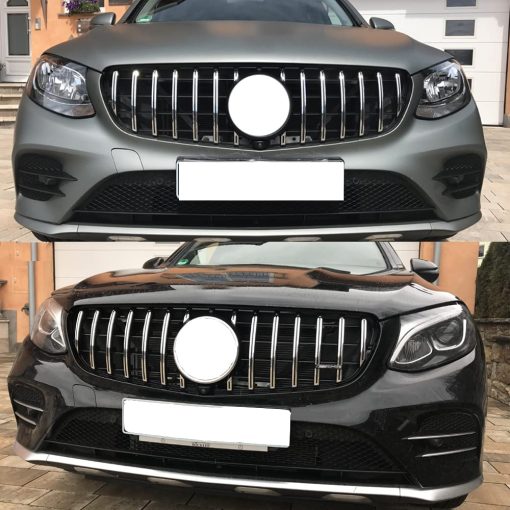 Parrilla Delantera Plateada Estilo AMG para Mercedes Benz GLC Clase W253 GLC300 GLC350 - Imagen 2