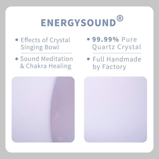 ENERGYSOUND Cuenco Cantor de Cristal de Cuarzo con Tono Perfecto G de Chakra de Garganta 432Hz 10 pulgadas con mazo y anillo incluidos - Imagen 5