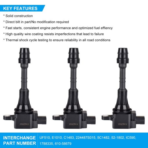 FAERSI Pack de 8 Bobinas de Encendido Compatibles con Nissan Titan Pathfinder Armada Infiniti QX56 2004-2006 5.6L Reemplaza OE# UF510, 224487S015, E1010 - Imagen 5