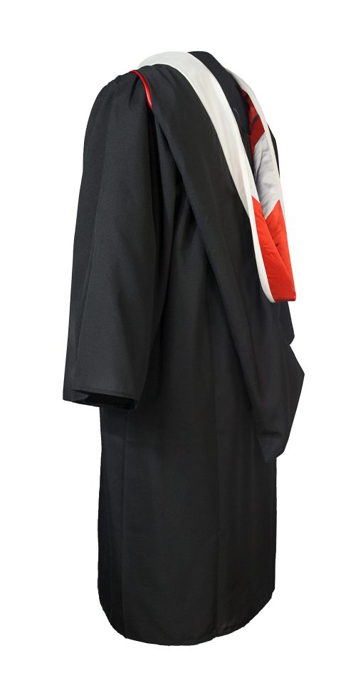 Capa Academica de Graduacion Herrenbek Unisex Deluxe con Capucha de Master Blanca-Roja-Blanca Acepta Colores Personalizados - Imagen 4